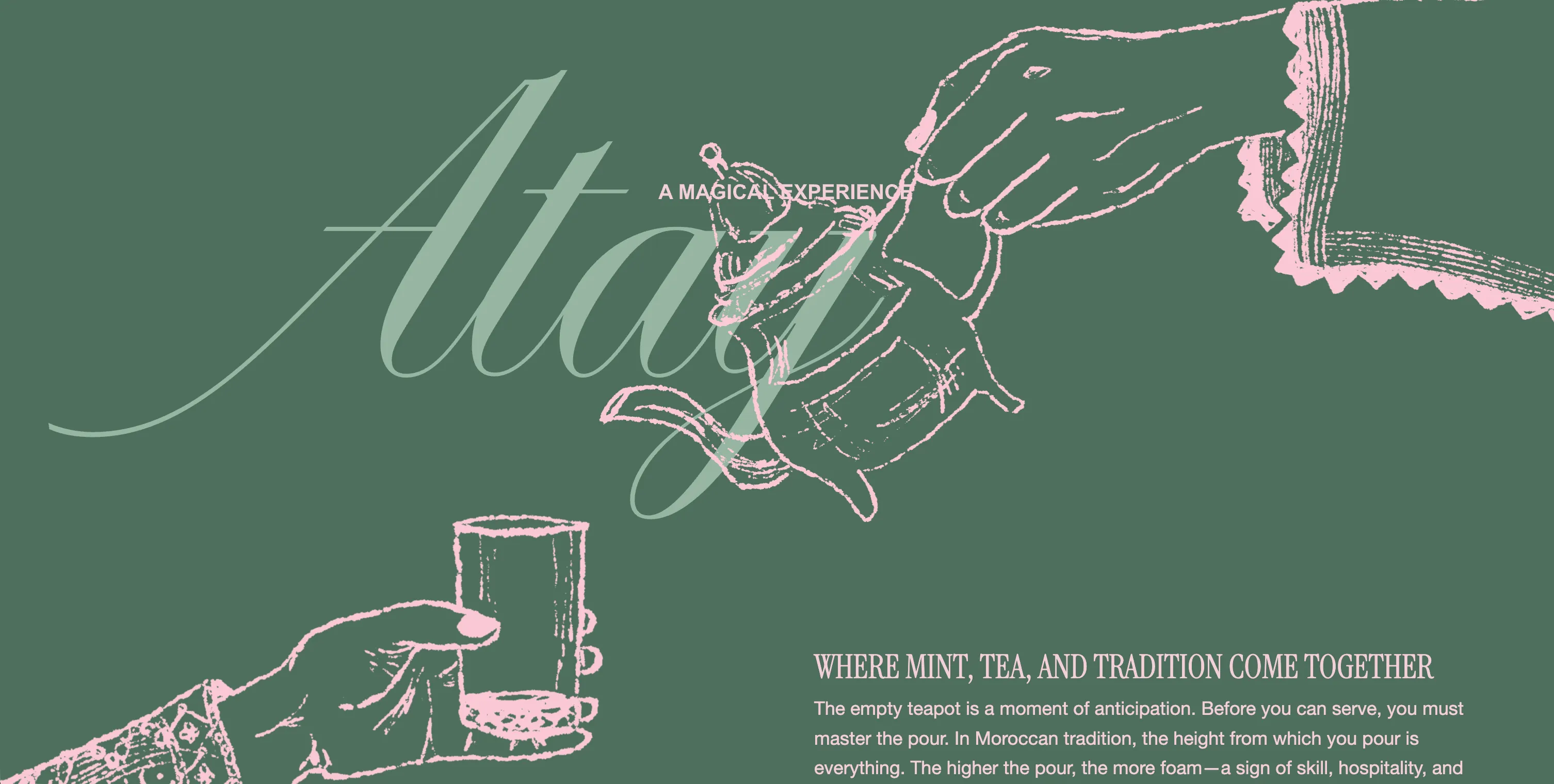 An illustration of a hand pouring tea