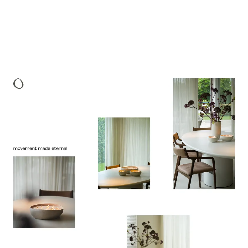 A page of the catalogue showing sand candles in different settings