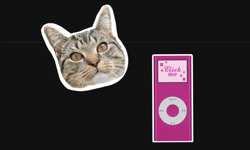Screenshot of the interactive ipod sticker